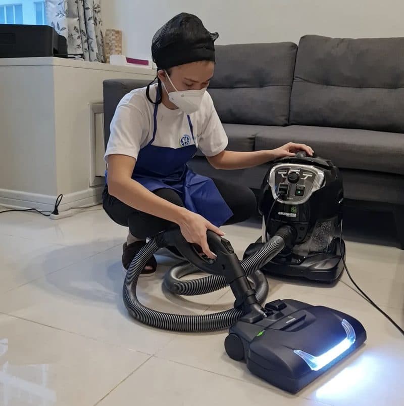 HelpMeet team member with German-engineered vacuum equipment